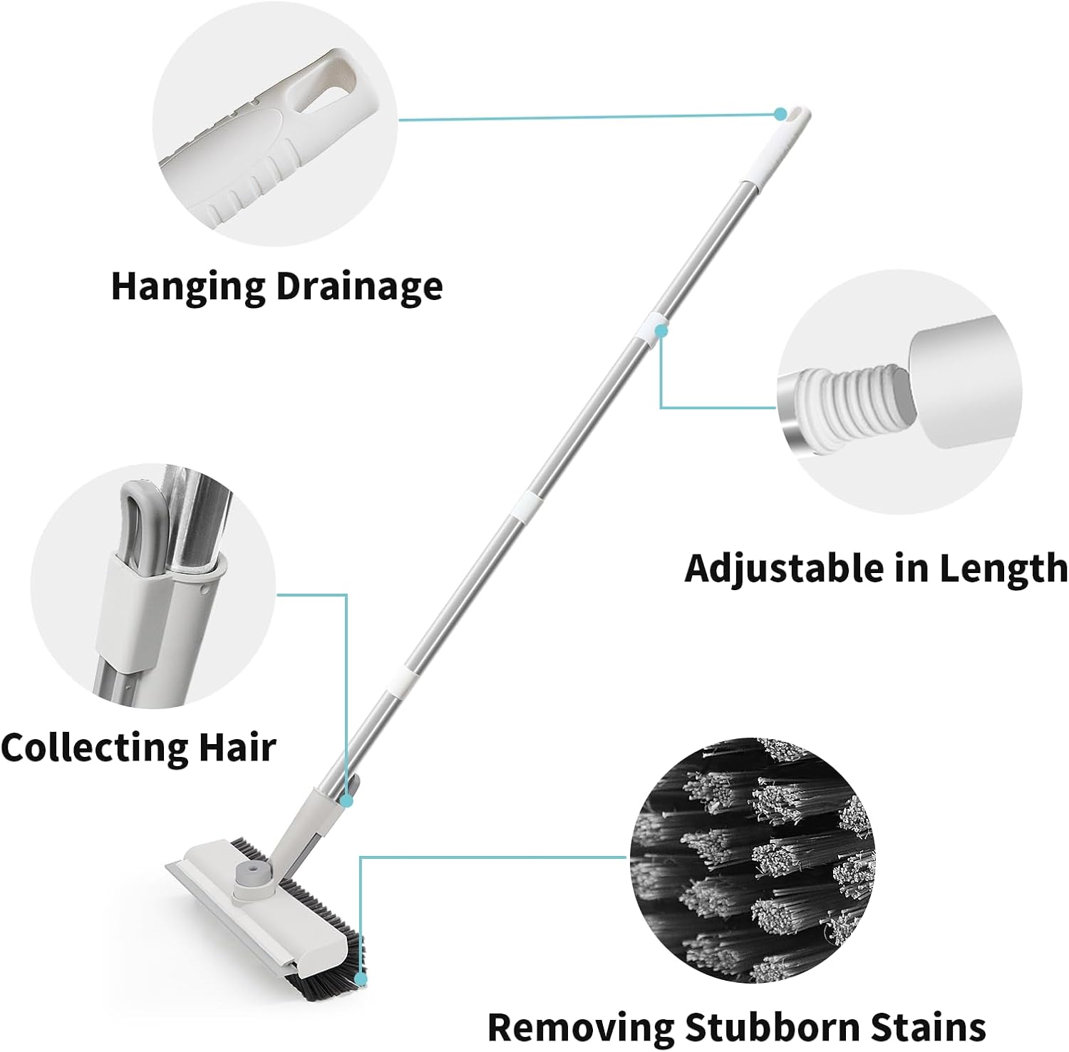 Fresco Floor Scrub Brush | 3 - in - 1 Heavy - Duty with Long Handle - Hartwella
