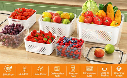 FreshBox Food Storage Container | Airtight, BPA-Free with Removable Colander - Hartwella