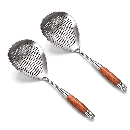 FryMaster Skimmer | Wooden Handle, Stainless Steel - Hartwella