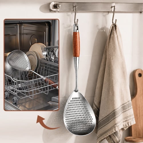 FryMaster Skimmer | Wooden Handle, Stainless Steel - Hartwella