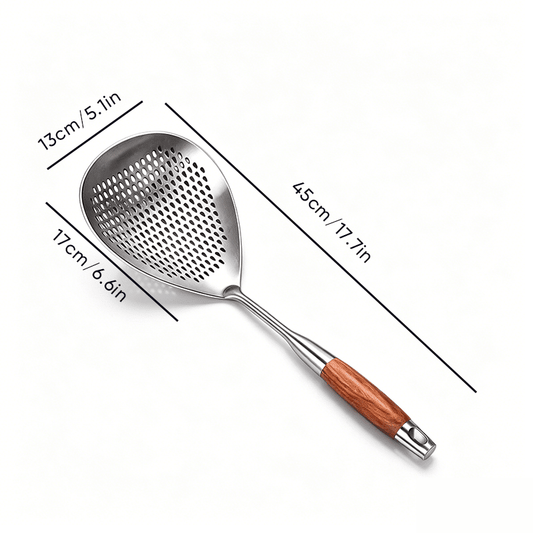 FryMaster Skimmer | Wooden Handle, Stainless Steel - Hartwella