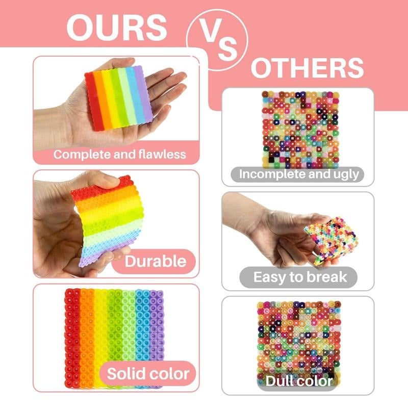 Fuzzy Bead Art Kit | 28,000 Mini Fuse Beads in 24 or 48 Colors - Hartwella