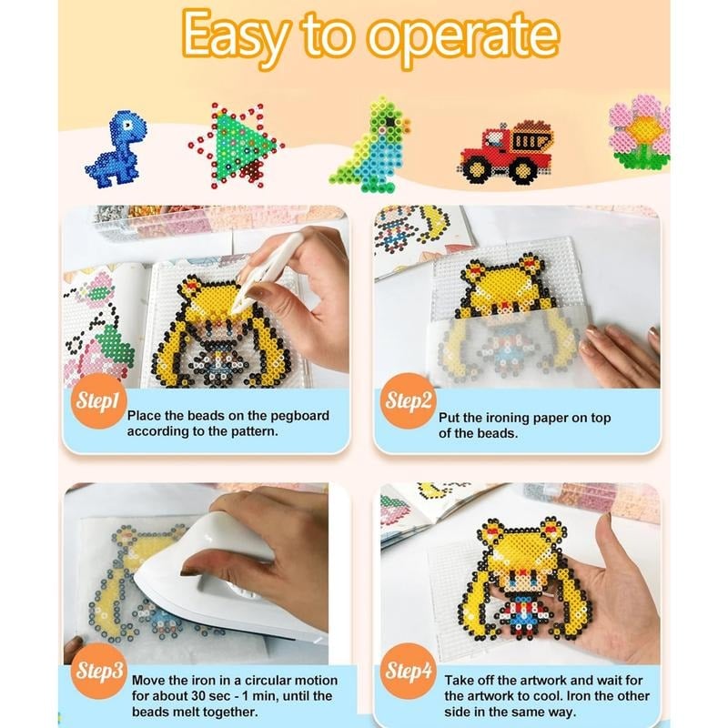 Fuzzy Bead Art Kit | 28,000 Mini Fuse Beads in 24 or 48 Colors - Hartwella
