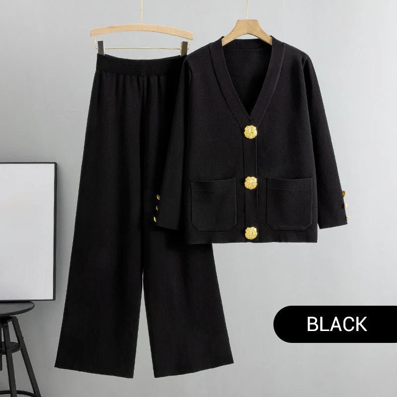 Gala Wide Leg Pant Suit | Soft Fabric, V - Neck Design - Hartwella