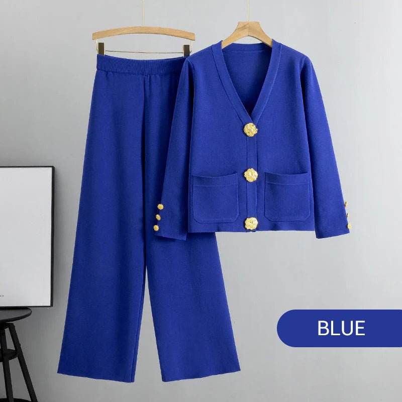 Gala Wide Leg Pant Suit | Soft Fabric, V - Neck Design - Hartwella
