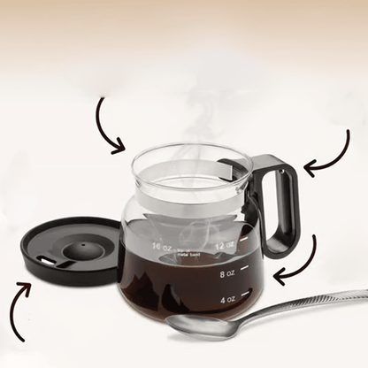 Gleam Coffee Mug | 16 Oz Borosilicate Glass, Spill - Proof with Lid - Hartwella
