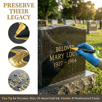 Glenstone Tombstone Marker Pen | Precision Fine Tip, Weather-Resistant for Headstones and Grave Stones - Hartwella