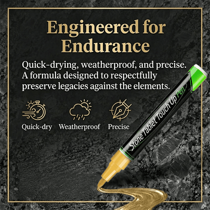 Glenstone Tombstone Marker Pen | Precision Fine Tip, Weather-Resistant for Headstones and Grave Stones - Hartwella