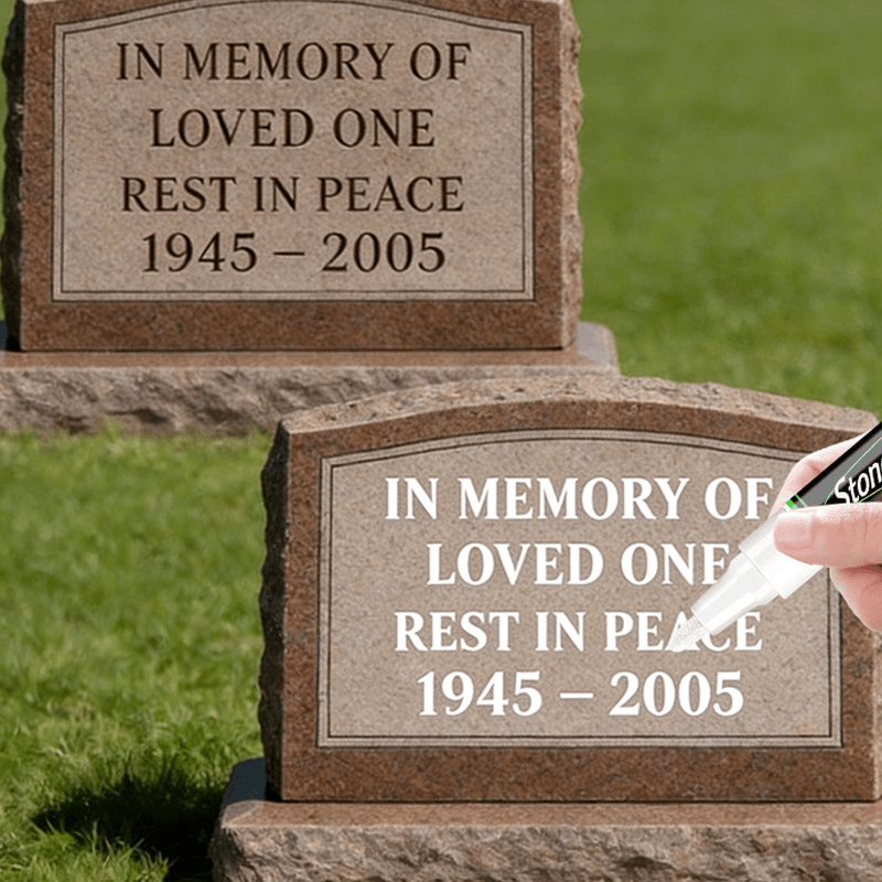 Glenstone Tombstone Marker Pen | Precision Fine Tip, Weather-Resistant for Headstones and Grave Stones - Hartwella