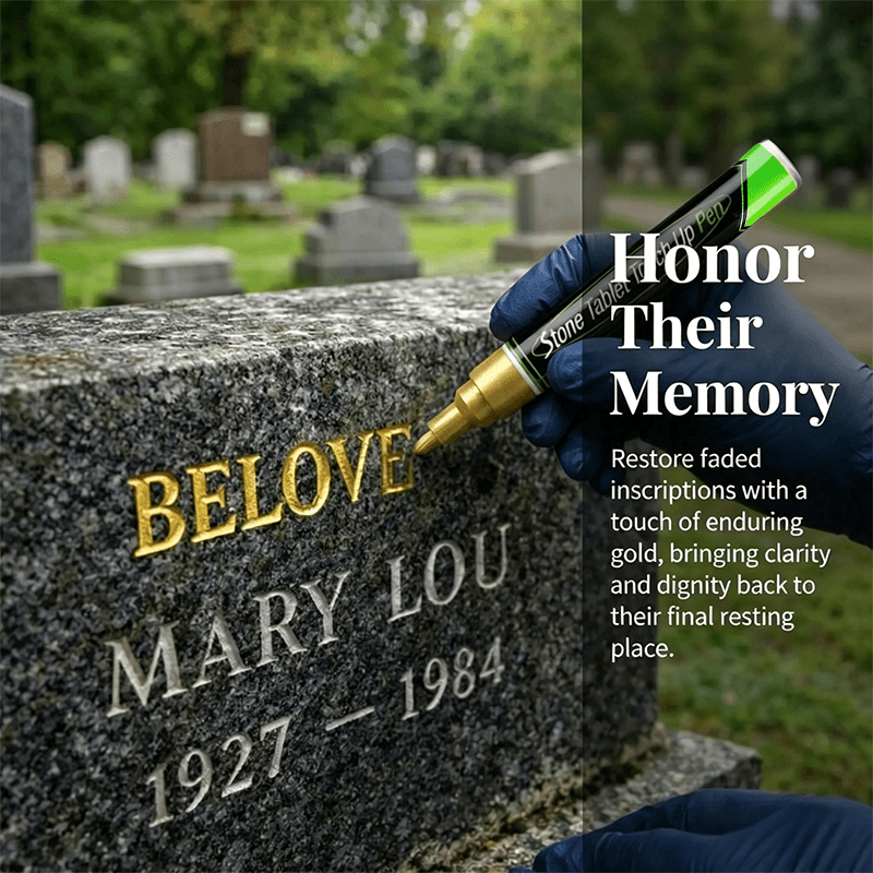 Glenstone Tombstone Marker Pen | Precision Fine Tip, Weather-Resistant for Headstones and Grave Stones - Hartwella