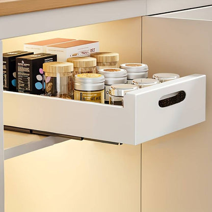 GlideNest Kitchen Drawer Organizer | Effortless Pull - Out Design, Tool - Free Installation - Hartwella