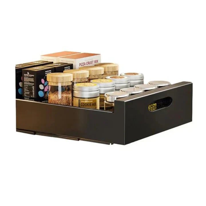 GlideNest Kitchen Drawer Organizer | Effortless Pull - Out Design, Tool - Free Installation - Hartwella