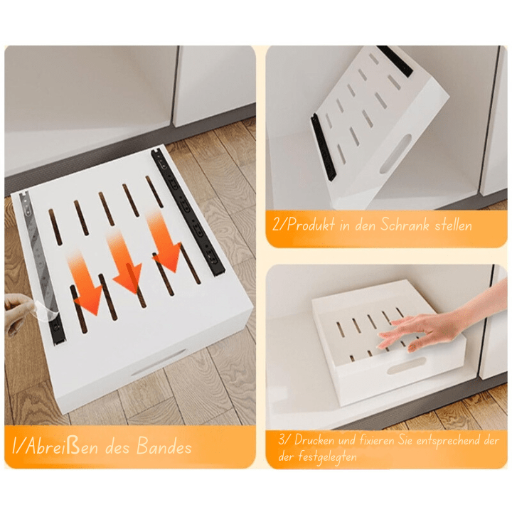 GlideNest Kitchen Drawer Organizer | Effortless Pull - Out Design, Tool - Free Installation - Hartwella
