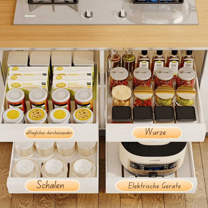 GlideNest Kitchen Drawer Organizer | Effortless Pull - Out Design, Tool - Free Installation - Hartwella