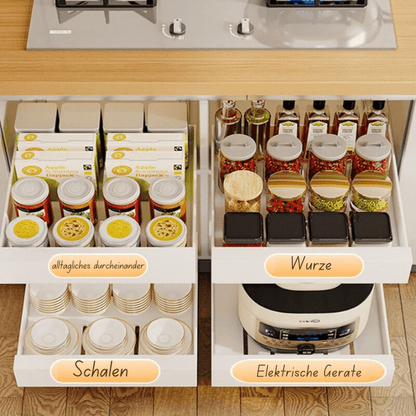 GlideNest Kitchen Drawer Organizer | Effortless Pull - Out Design, Tool - Free Installation - Hartwella
