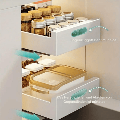 GlideNest Kitchen Drawer Organizer | Effortless Pull - Out Design, Tool - Free Installation - Hartwella