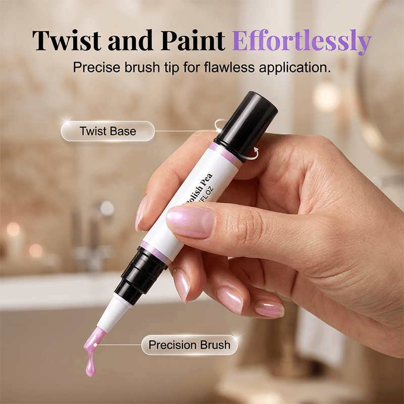 Glimmer Gel Nail Polish Pens | Iridescent Pearl Finish, Mess-Free Application - Hartwella