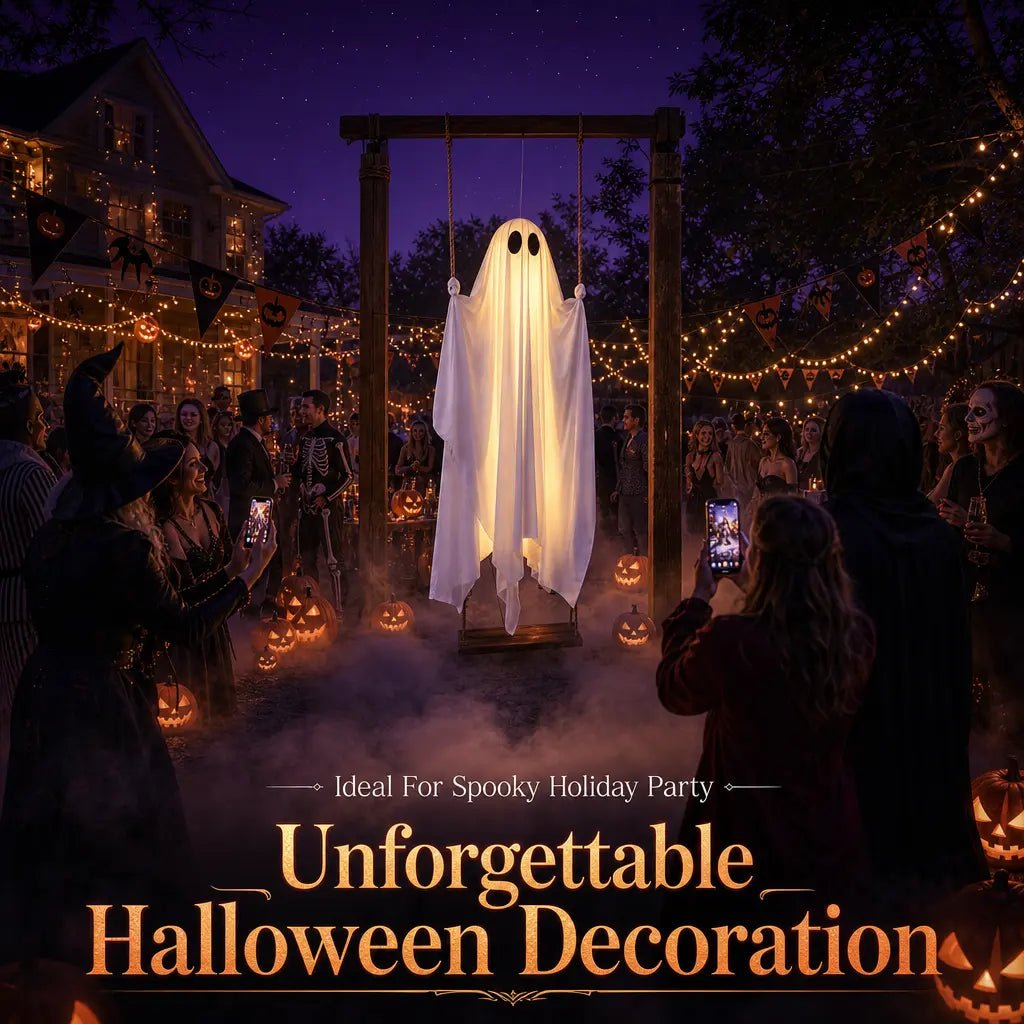Glimmer Ghost Swing | Battery-Powered Halloween Decoration with Remote Control - Hartwella