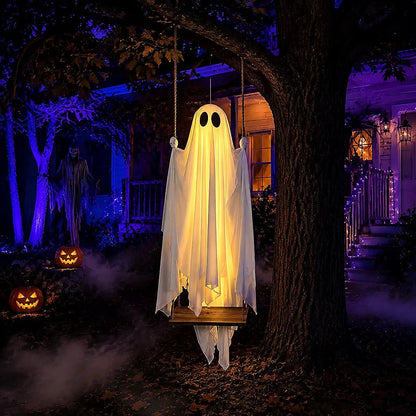 Glimmer Ghost Swing | Battery-Powered Halloween Decoration with Remote Control - Hartwella