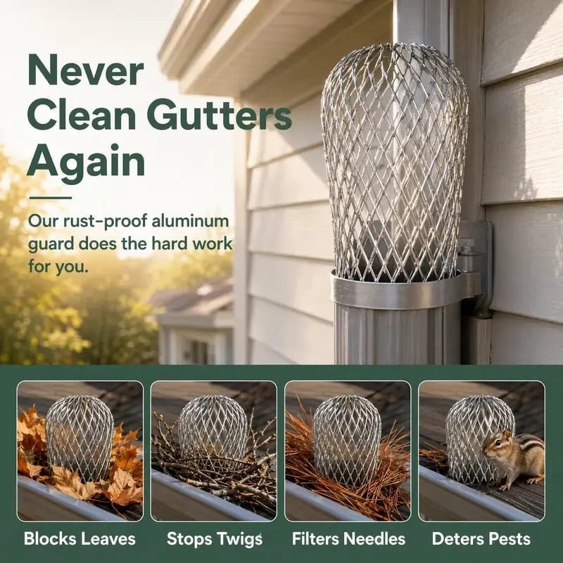 Glimmer Gutter Leaf Strainer | Rust-Resistant Aluminum, Adjustable Fit - Hartwella