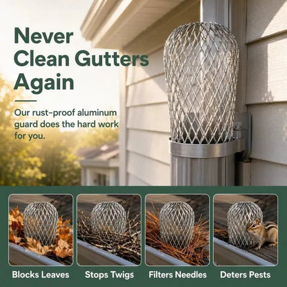 Glimmer Gutter Leaf Strainer | Rust-Resistant Aluminum, Adjustable Fit - Hartwella