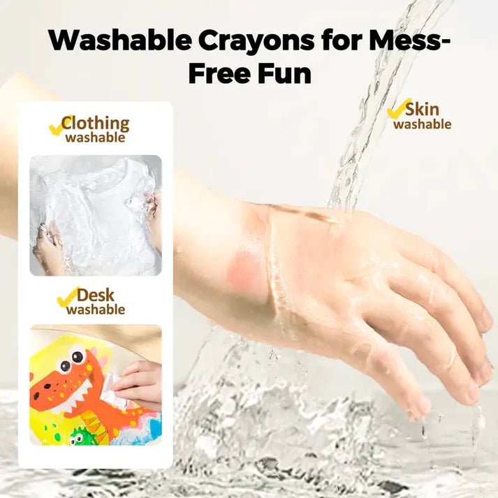 Glimmer Jumbo Crayons | Easy Grip, Non - Toxic for Toddlers - Hartwella