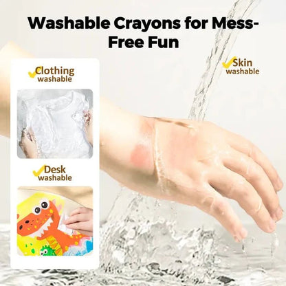 Glimmer Jumbo Crayons | Easy Grip, Non - Toxic for Toddlers - Hartwella