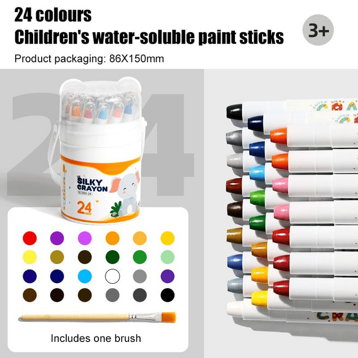 Glimmer Jumbo Crayons | Easy Grip, Non - Toxic for Toddlers - Hartwella