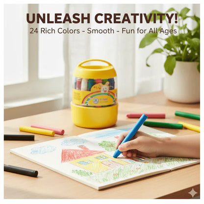 Glimmer Jumbo Crayons | Easy Grip, Non - Toxic for Toddlers - Hartwella