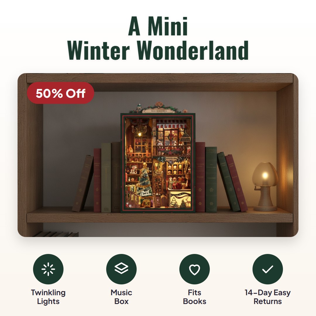 Noelio™ DIY Christmas Book Nook Kit
