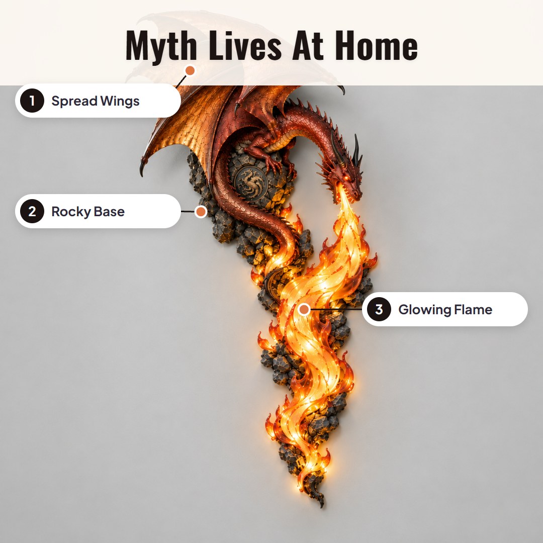 Drakora™ Dragon Flame Wall Sconce