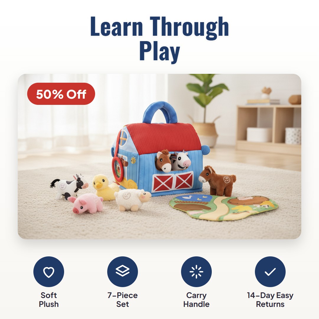 Barnley™ Farm Animal Plush Playset