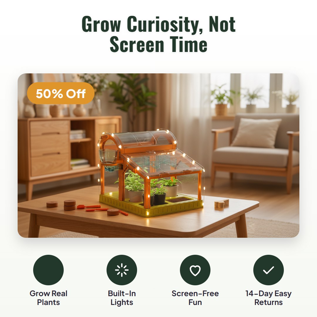 Sprouty™ Kids LED Greenhouse Growing Kit