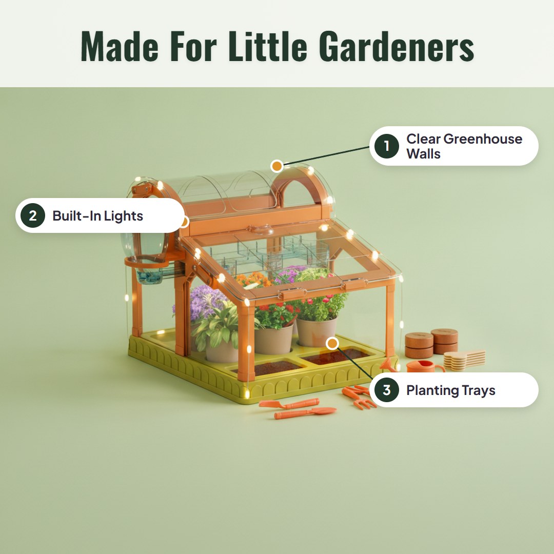 Sprouty™ Kids LED Greenhouse Growing Kit