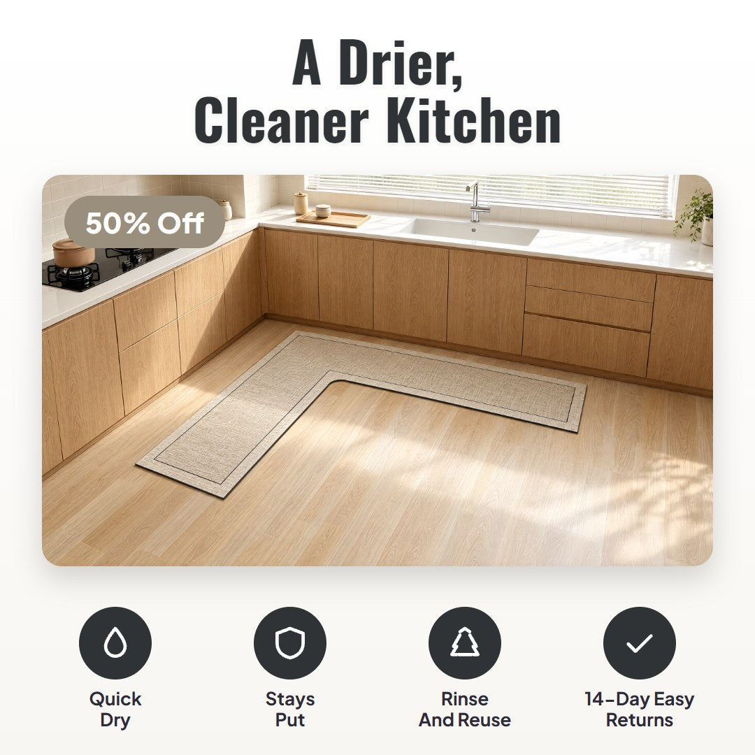 Driza™ L-Shaped Kitchen Mat