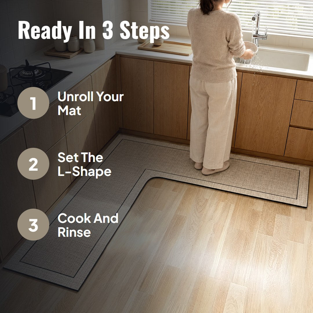 Driza™ L-Shaped Kitchen Mat