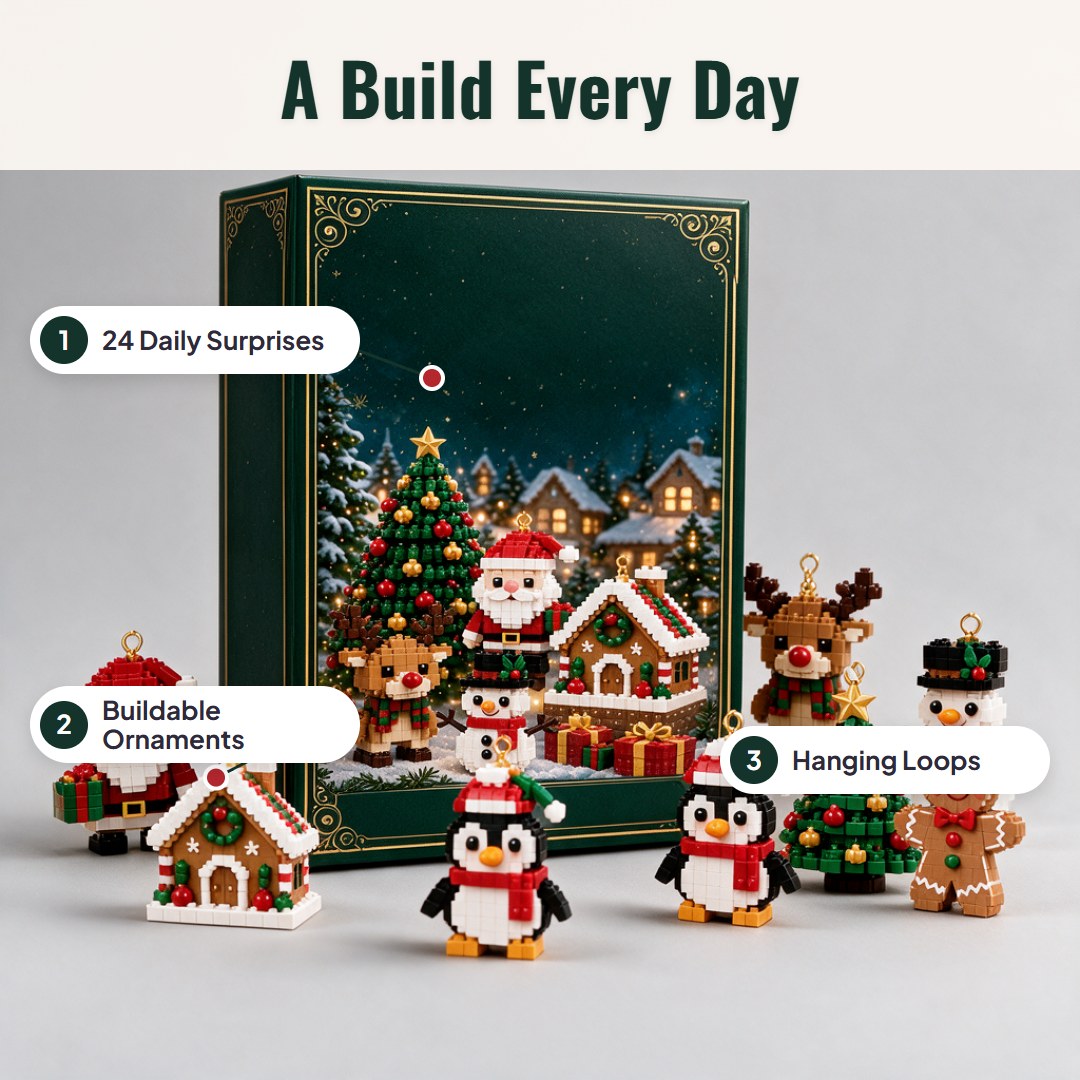 Brixly™ Mini Christmas Brick Ornament Advent Calendar