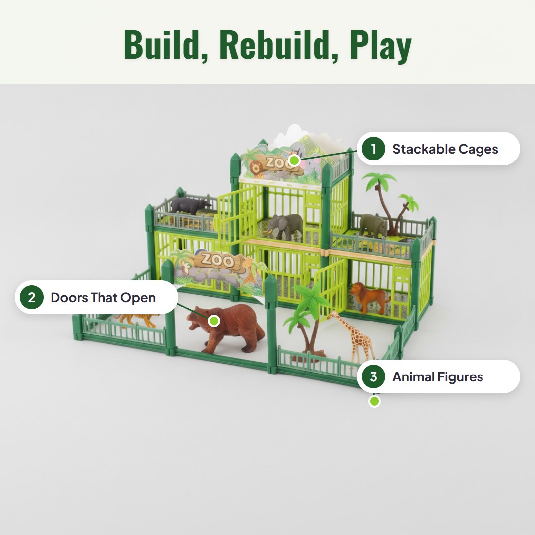 Zoki™ Modular Build-Your-Own Zoo Playset