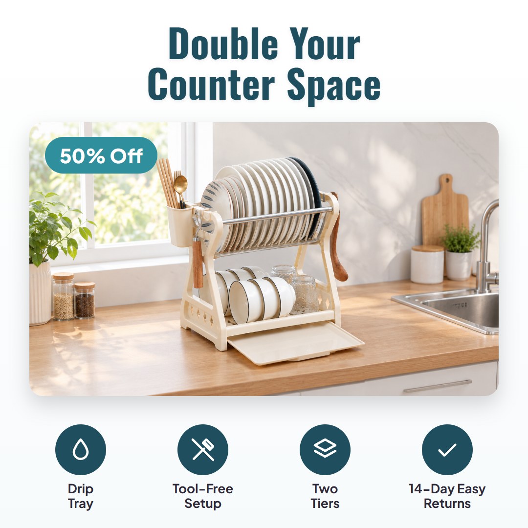 Driza™ Multi-Layer Steel Dish Drying Rack