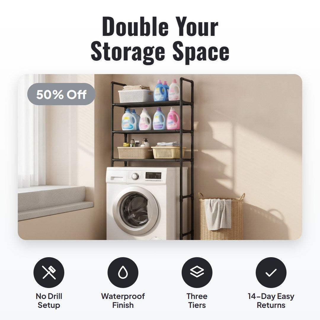 Stakko™ No-Drill Bathroom & Laundry Organizer Shelf