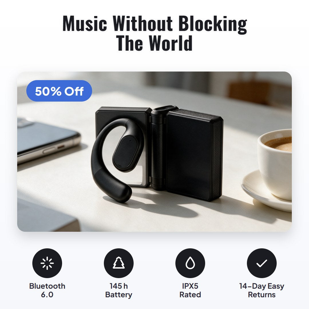 Soundfold™ Open-Ear Wireless Earbuds