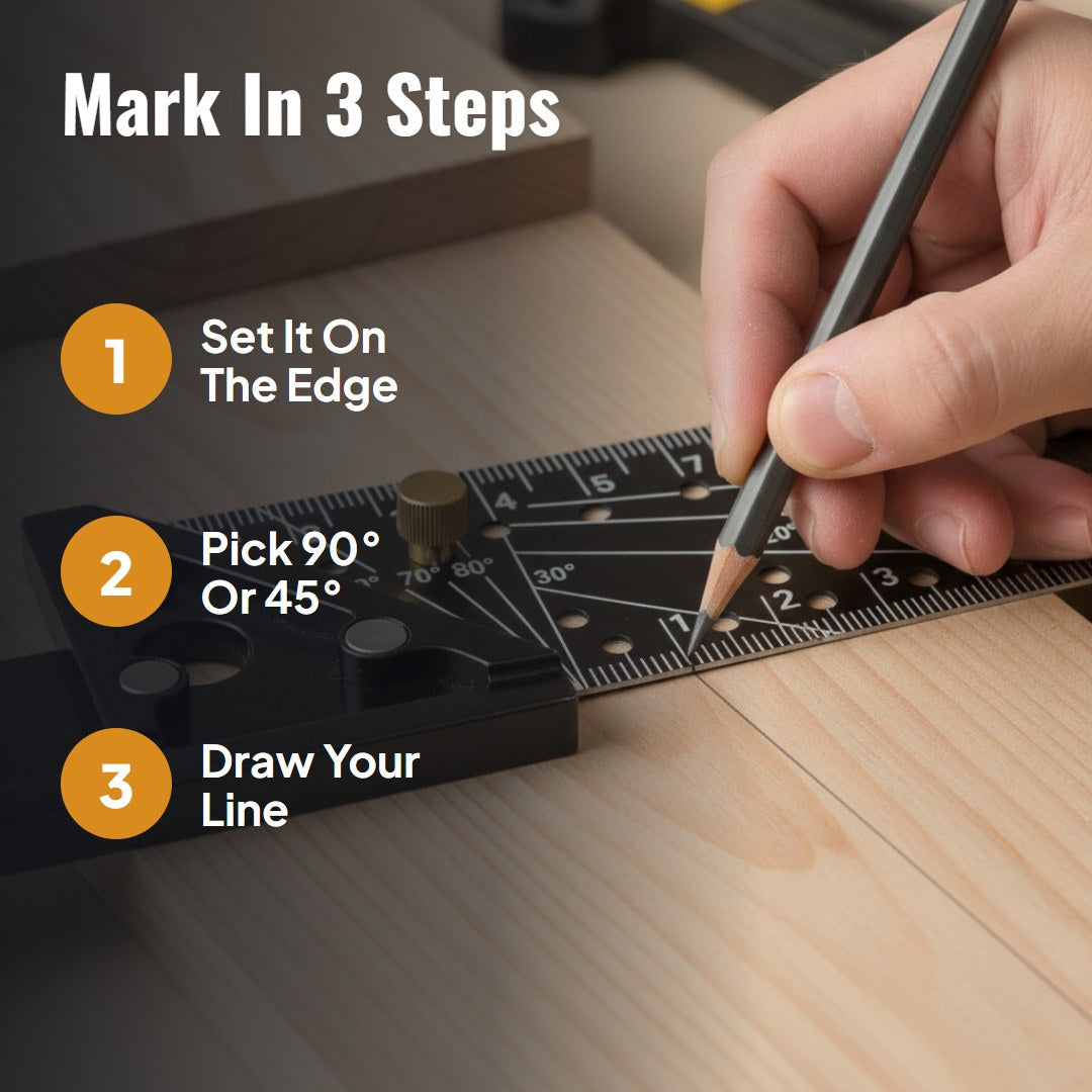 Squarix™ Precision Woodworking Square (30 cm)