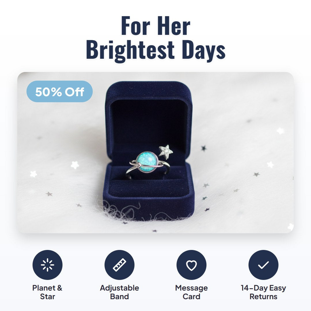 Lunaire™ Star & Moon Ring for Daughter