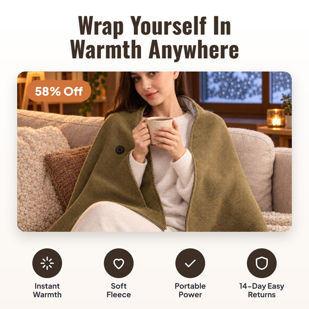 Cozora™ Portable Heated Blanket Shawl