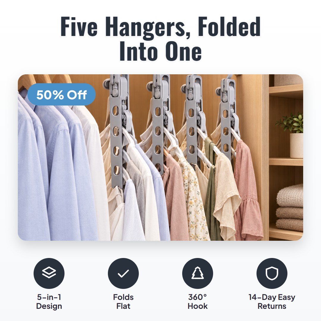 Foldee™ Foldable 5-in-1 Travel Hangers