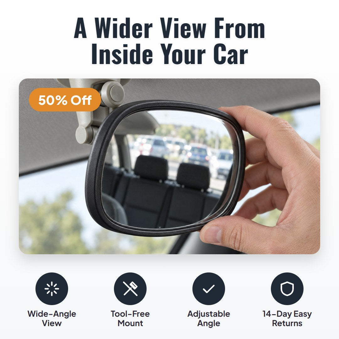 Orbix™ Adjustable Convex Car Mirror