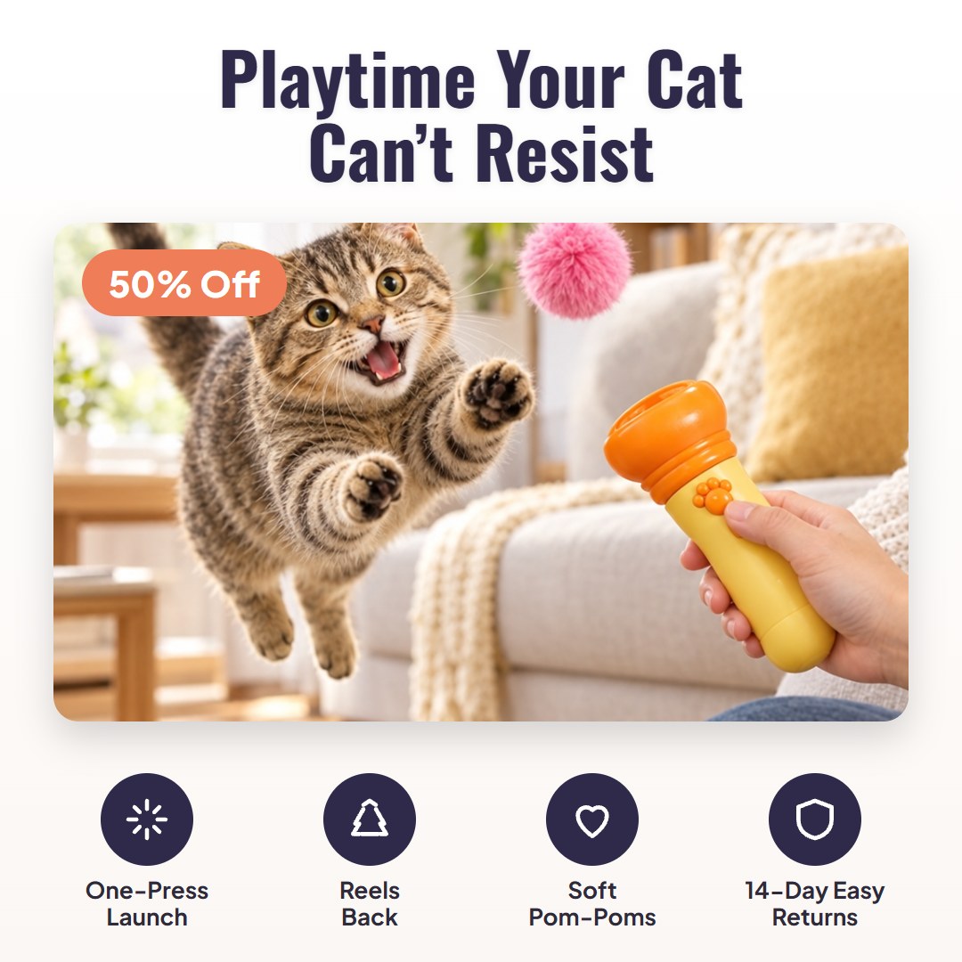 Pouncy™ Cat Pom-Pom Ball Launcher