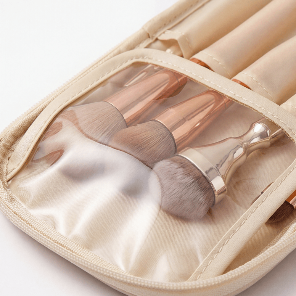 Glo Makeup Organizer | Large Capacity, Waterproof PU Leather, Brush Holder - Hartwella
