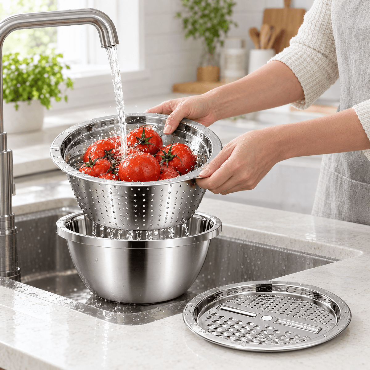 Gratio™ 3-in-1 Stainless Steel Grater Bowl