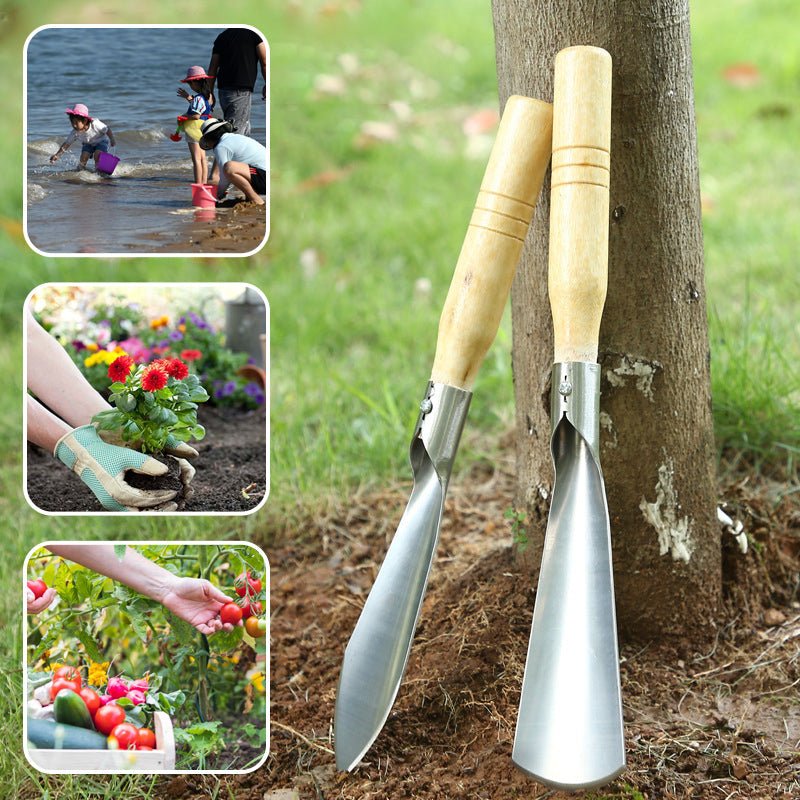 Grove Gardening Tools Set | Stainless Steel Weeding Shovel, Trowel, Rake - Hartwella